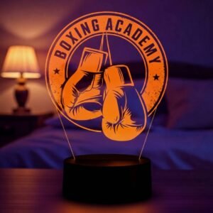 Lampe 3D boxe LED pour décoration sportive et ambiance lumineuse