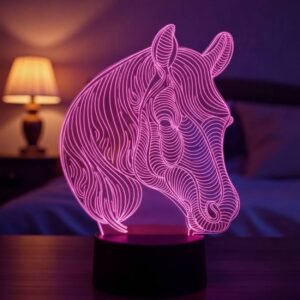 Lampe 3D cheval LED pour décoration élégante et ambiance lumineuse