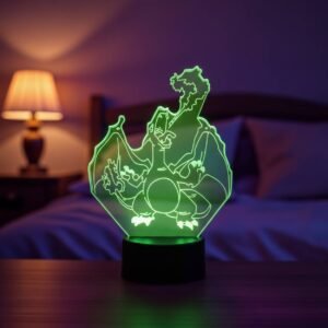 Lampe 3D Dracaufeu Pokémon LED pour décoration et ambiance lumineuse anime