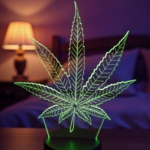 lampe 3d feuille de cannabis led – lampe d’ambiance & dÉco moderne