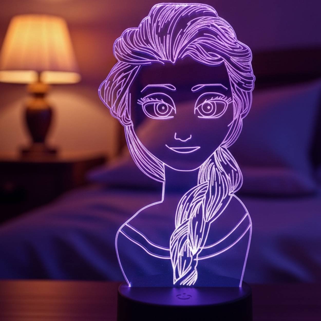 lampe 3d la reine des neiges elsa led – lampe d’ambiance & dÉco enfant Lampe 3D Elsa La Reine des Neiges LED pour décoration enfant et ambiance lumineuse