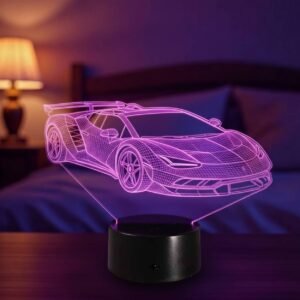 Lampe 3D Lamborghini Aventador LED pour décoration automobile et ambiance lumineuse