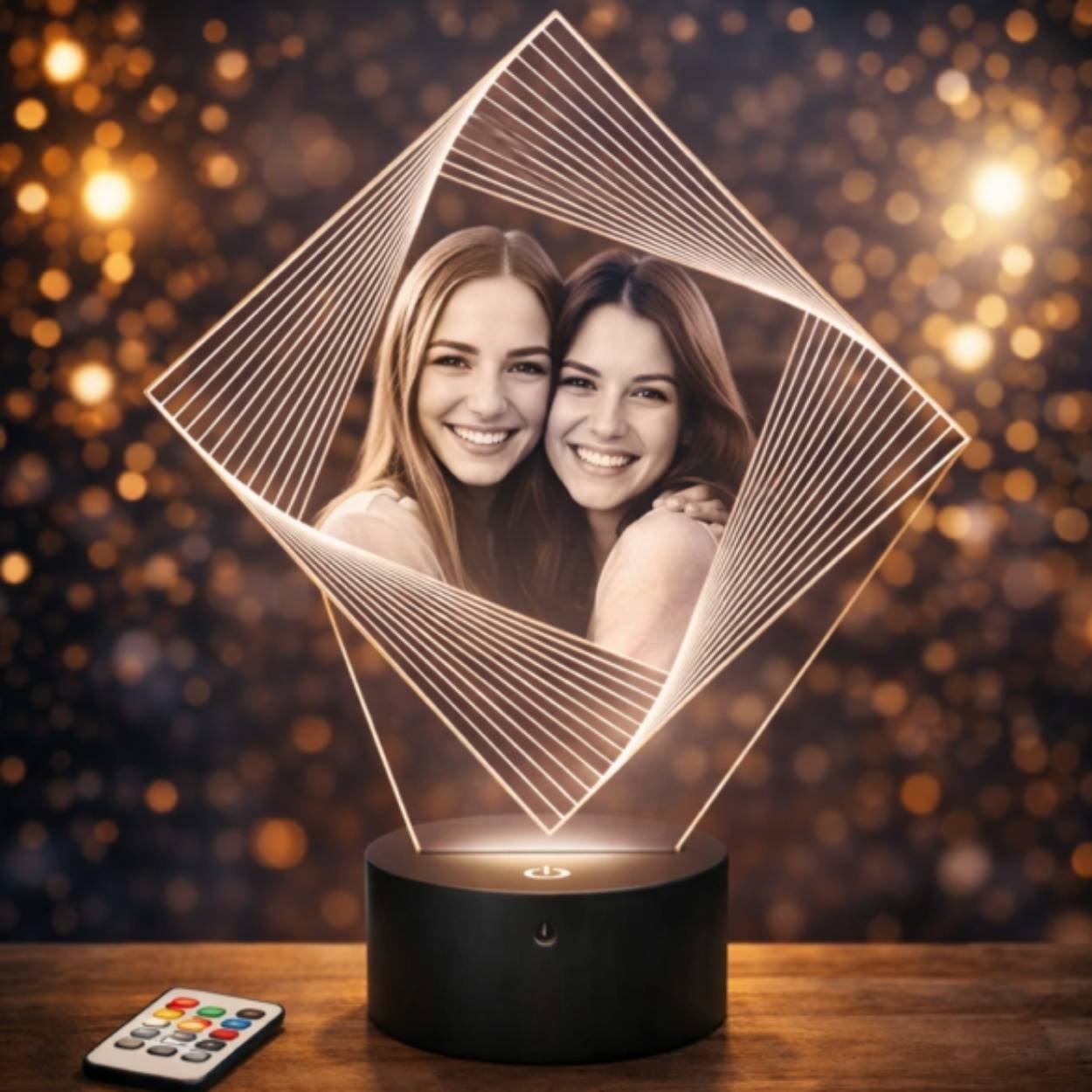 lampe 3d losange illusion personnalisée lampe 3d losange illusion personnalisée