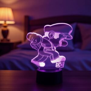 Lampe 3D Mario LED pour décoration gaming et ambiance lumineuse