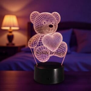 lampe 3d ourson avec cŒur led – lampe d’ambiance & dÉco amour