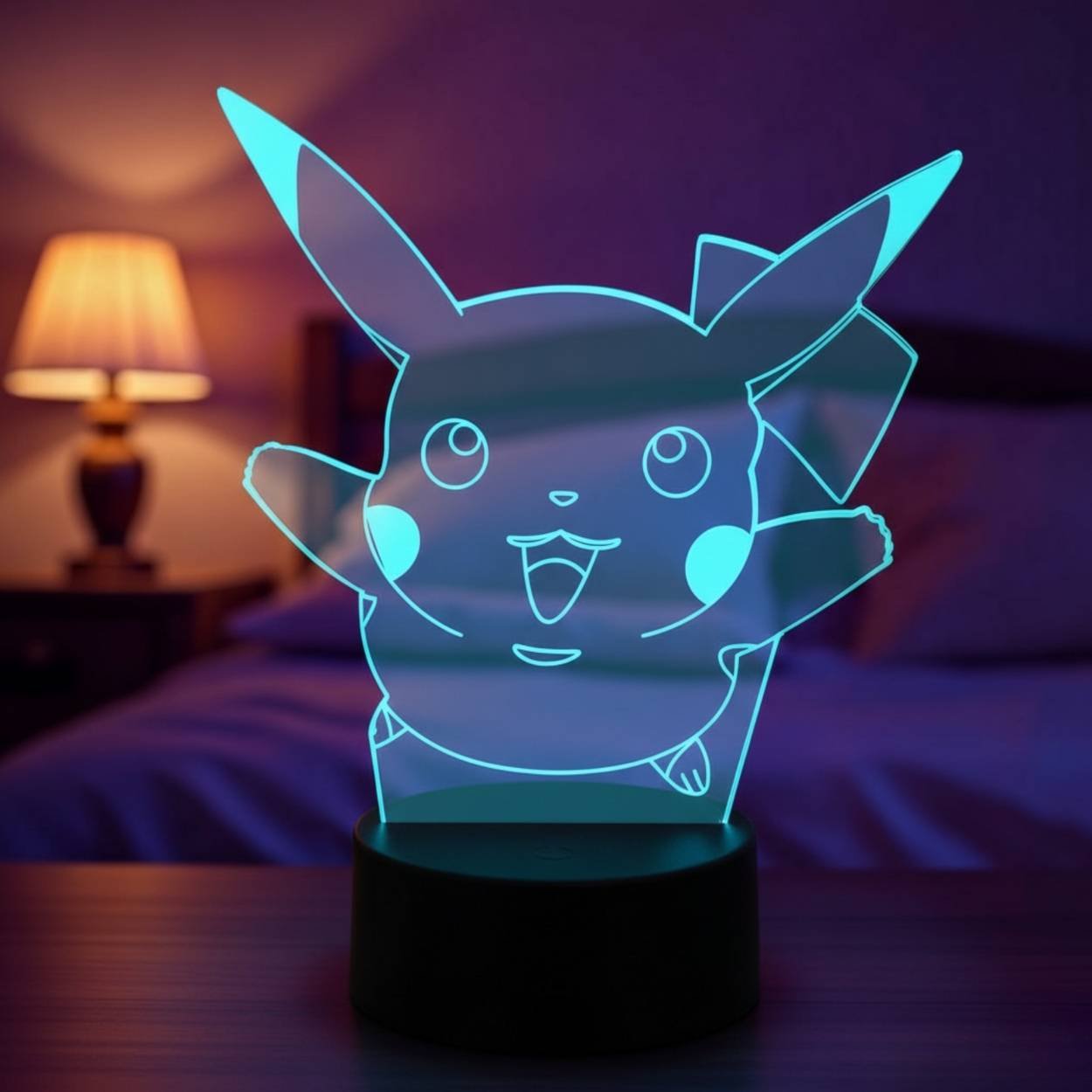 lampe 3d pikachu pokÉmon led – lampe d’ambiance & dÉco anime Lampe 3D Pikachu Pokémon LED pour décoration et ambiance lumineuse anime