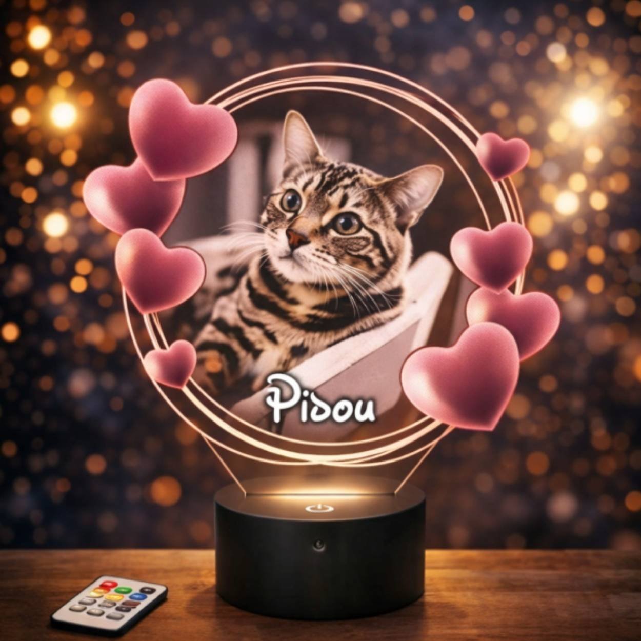 lampe 3d ronds cœurs 2 personnalisée lampe 3d ronds cœurs 2 personnalisée