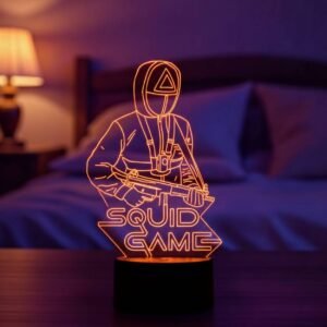 Lampe 3D Squid Game LED pour décoration et ambiance lumineuse série TV