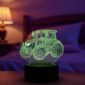 Lampe 3D tracteur LED pour décoration agricole et ambiance lumineuse